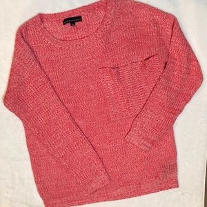 Love Rocks Sweater Coral/Salmon and Cream , fun and cozy Size Large